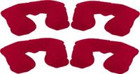 Merkloos / Sans marque Giving Europe B.V. Opblaasbaar reiskussen/nekkussen - 4x - in een etui - rood - 33 x 21 cm - velours kunststof