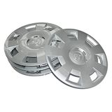Skoda 5JA071454 wieldoppen (4 stuks) wieldoppen Metis 14 inch wieldoppen, voor 5Jx14 stalen velgen, zilver