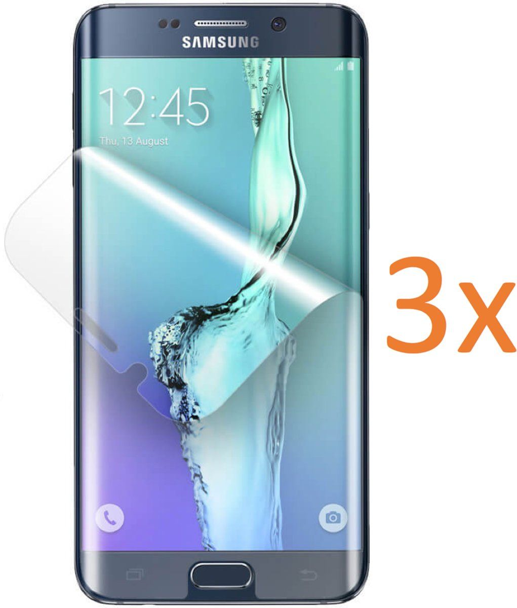 iCall 3x Screenprotector voor Samsung Galaxy S6 Edge+ / S6 Edge Plus - Edged 3D Glas PET Folie Screenprotector Transparant 0.2mm 9H Full Screen Protector