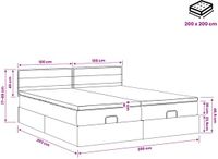 vidaXL Lit plateforme avec matelas et LED crème 200 x 200 cm tissu