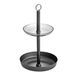 iDesign Austin Accessoire, Twee Make-up Stand, Gelaagd Dienblad Gemaakt van Kunststof en Metaal, Mat Zwart, 6" in diameter x 10"