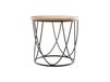 LACE Table d'appoint ronde bois clair chêne et métal noir