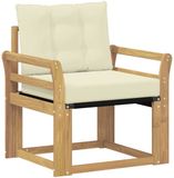 vidaXL Buitensofa Massief Acaciahout en Textilene Wit