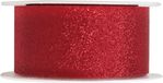 Santex 1x Hobby/decoratie rode sierlinten met glitters 3 cm/30 mm x 5 meter - Kerst - Cadeaulinten satijnlinten/ribbons
