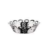 Alessi Rieten mand, geperforeerd, roestvrij staal 18/10, opbergmand, accessoires voor huis, nuttige accessoires, tafelhouder, cadeau-ideeën, Made in Italy, Design, 21 cm