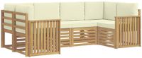 vidaXL - Buiten - bank - set - 6 - st - Wit - en - crèmekleurig - Polyester