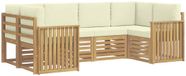 vidaXL - Buiten - bank - set - 6 - st - Wit - en - crèmekleurig - Polyester