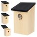 Relaxdays Nestkastje - set van 4 - hout - 32 mm - natuur-zwart