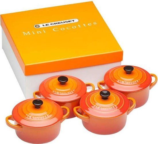 Le Creuset Aardewerken Mini Braadpan Set - Oranjerood - 10cm - 0.25l