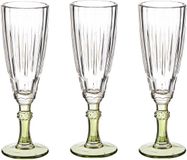 Vivalto Champagneglazen Exotic Collection - set 6x - groen voet - 170 ml - Champagne flutes