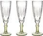 Vivalto Champagneglazen Exotic Collection - set 6x - groen voet - 170 ml - Champagne flutes