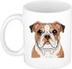 Bellatio Decorations Mok Cadeau Hondenliefhebbers - Engelse buldog - Cartoon tekening - keramiek - 300 ml