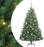 vidaXL Kunstmatige Hinged Kerstboom Groen 150 cm PVC en Metaal