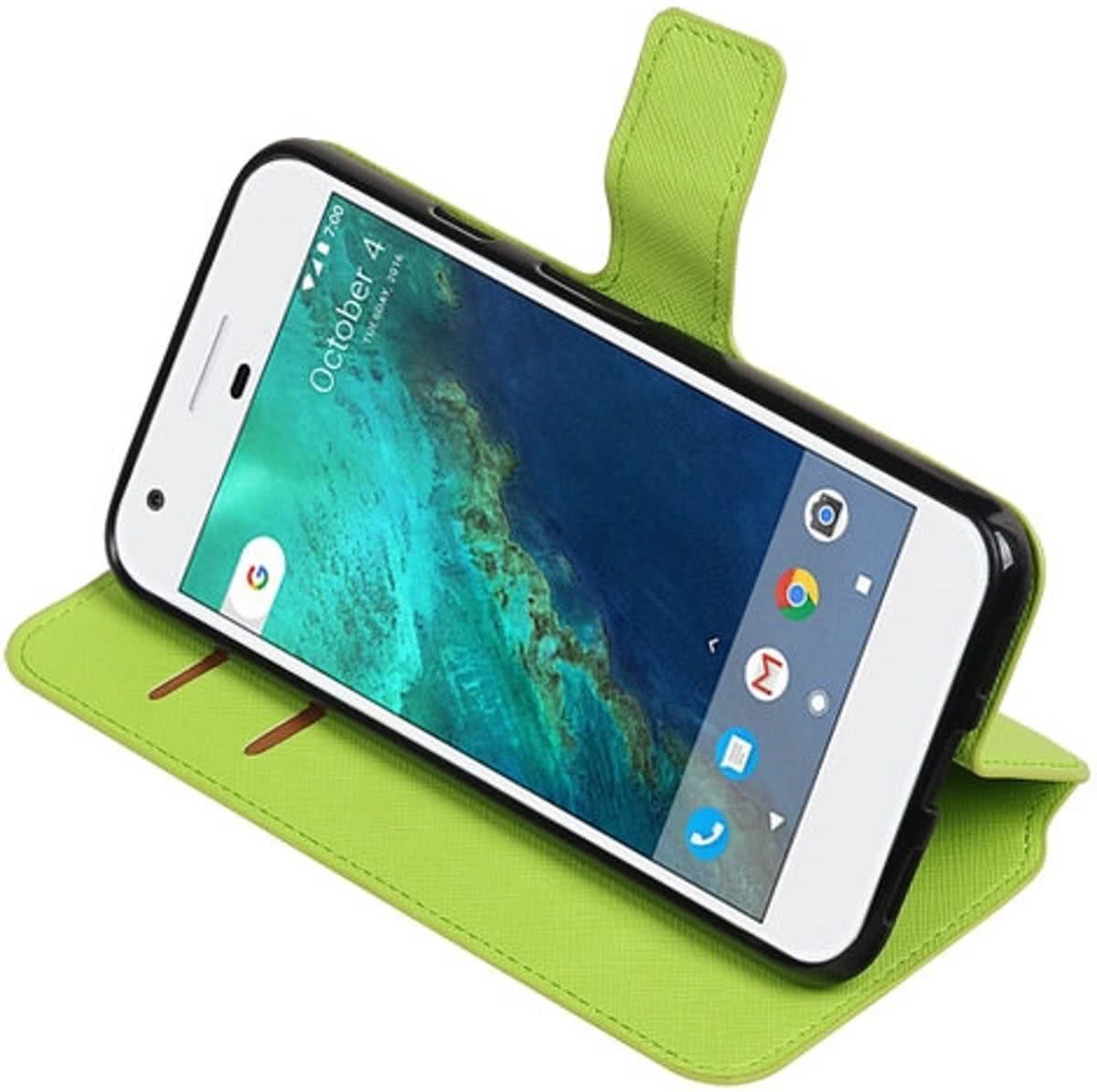 Best Cases Panda Best Cases Groen Google Pixel TPU wallet case booktype hoesje HM Book