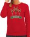 Bellatio Decorations Foute Kersttrui/sweater dames - winedeer - rood - S
