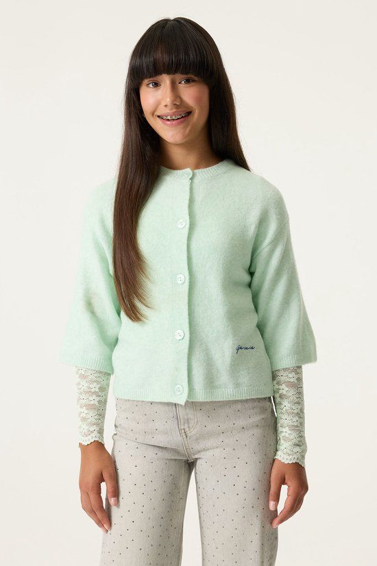Garcia Meisjes Tekst Print Vest Groen Korte mouw