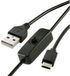 Renkforce Stroomkabel Raspberry Pi [1x USB-A 2.0 stekker - 1x USB-C stekker] 1.00 m Zwart Incl. in/uit-schakelaar