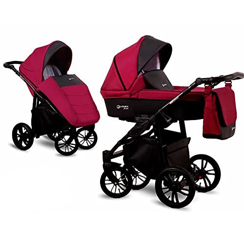 Lux4Kids Kinderwagen, 3-in-1, 2-in-1, Isofix-set, buggy, autostoel, 5 kleuren, First by Red F03 3-in-1 met babyzitje