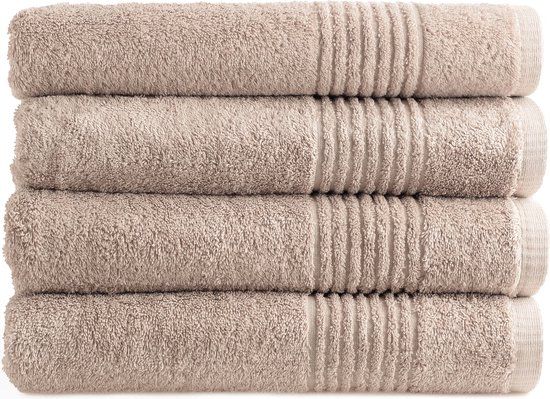 SeaShell Handdoek Set - 4 stuks - 70x140 cm - Sand - 100% Katoen