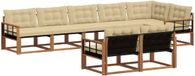 vidaXL Acacia Hout Loungeset met 8 Zitplaatsen Natuurlijk en Beige