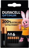 Duracell Alkaline Batterijen Optimum Promo AA - 3 x 6 stuks - Voordeelverpakking