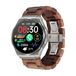 Knauermann PRO 3 (2024) zilver - gezondheidshorloge smartwatch met telefoonfunctie - ECG + HRV en SOS-functie - AMOLED-display, BT Bluetooth - slaapapneu - echt houten band donkerbruin