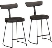 vidaXL Barkrukken, set van 2, zwart, 49 x 43 x 79 cm, massief mangohout