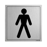 VSafety Algemeen Deur-Heren Toiletbord - 150mm x 150mm - Zelfklevend Alu Effect