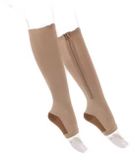 CHPN Goodies and Living Groothandel Compressie kousen - Steunkousen - Steunkous met open teen - Beige - L/XL - 1 paar