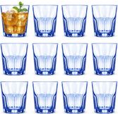 Alessandro Drinkglazen Casablanca - waterglazen - blauw transparant - glas - set 12x stuks - 260 ml