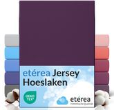 etérea Himmlische Qualität etérea Jersey Hoeslaken 180x200 - 200x200 cm Oekotex Made in Green - 100% katoen - Pruim