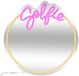 Atmosphera Neon Wandspiegel Selfie - LED - rond - roze - oplaadbaar - D35 cm