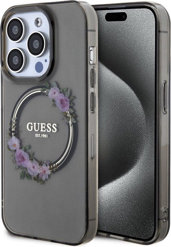 Guess Glossy Ring Back Case for Apple iPhone 13 Pro - Black