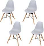 Judy Wild "Jena Junior" Set van 4 Kinderstoelen Grijs