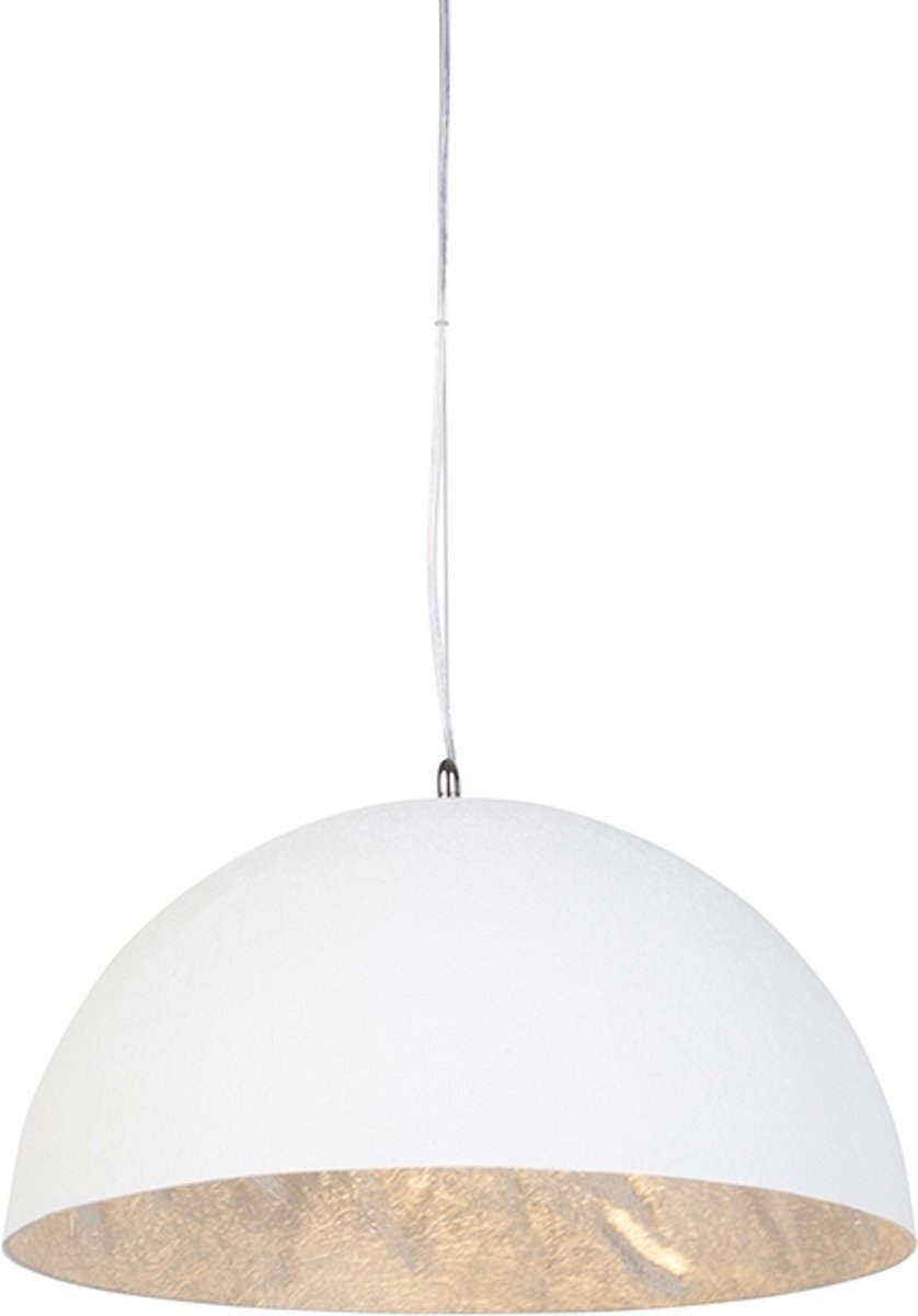 QAZQA Magna Hanglamp 50 cm wit zilver