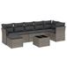 vidaXL 7-delige loungeset met kussens, polyrattan, lichtgrijs
