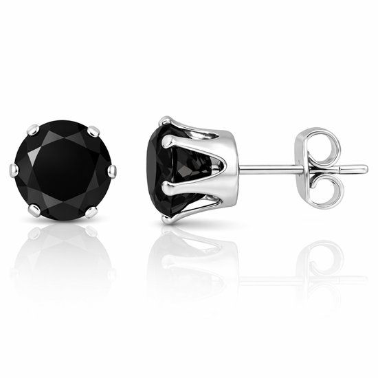 LGT JWLS LGT Jewels Stud oorbellen Edelstaal Classic Round Black 4mm