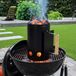 Elite BBQ briketten/houtskool starter - metaal - houten handvat - BBQ snel starter - 27 cm