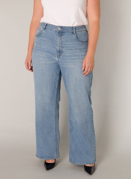 BASE LEVEL CURVY Amylia Bottoms - Light Blue - W2(50) / L30