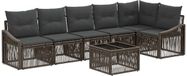 vidaXL - Banc de jardin - Set - 7 - p - Gris - poly - rotin
