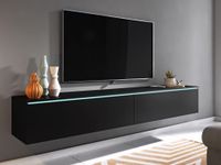 Mobistoxx DUBAI Meuble tv-hifi 2 portes battantes 180 cm noir avec led