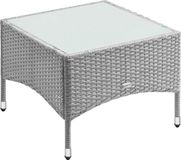 Casaria Bijzettafel - Polyrattan Buiten Koffietafel 58x58x42cm - Grijs
