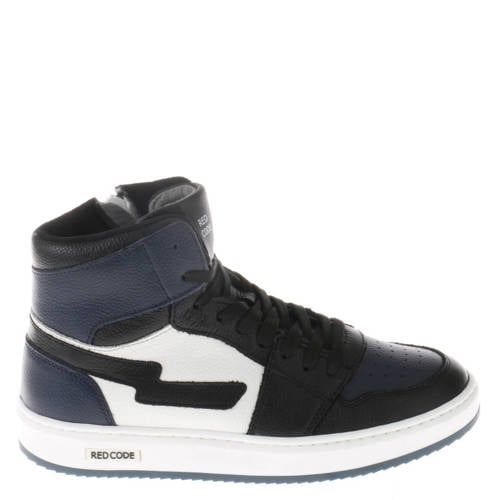 Red Code leren sneakers donkerblauw