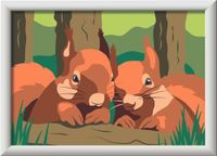 Ravensburger CreArt, Malen nach Zahlen Kinder - Kuschelnde Eichhörnchen