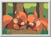 Ravensburger CreArt, Malen nach Zahlen Kinder - Kuschelnde Eichhörnchen