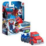 Transformers Toys EarthSpark Optimus Prime 1-Step Flip Changer 10 cm actiefiguur, robotspeelgoed vanaf 6 jaar