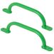 TRIBECCO Klimgrepen Houdgrepen pour extérieur & intérieur Poignées métalliques pour aire de jeux, portique, tour de jeux, bac surélevé, échelle et mur d'escalade dans la chambre d'enfant (350 mm vert tilleul, 2 pièces)