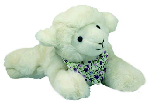 Inware 6083 - knuffeldier schapen Lione, crème, met halsdoek, liggend, 22 cm, knuffeldier, knuffeldier