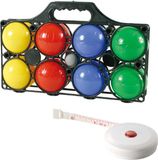 Merkloos Jeu de boules set met 8 ballen + compact meetlint/rolmaat 1,5 meter