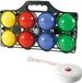 Merkloos Jeu de boules set met 8 ballen + compact meetlint/rolmaat 1,5 meter